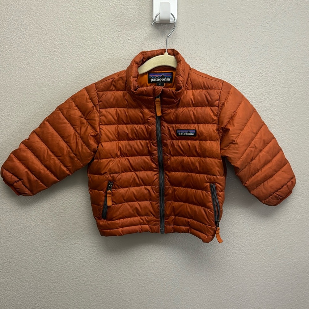 Patagonia Down Sweater Puffy Jacket, Orange 2T
